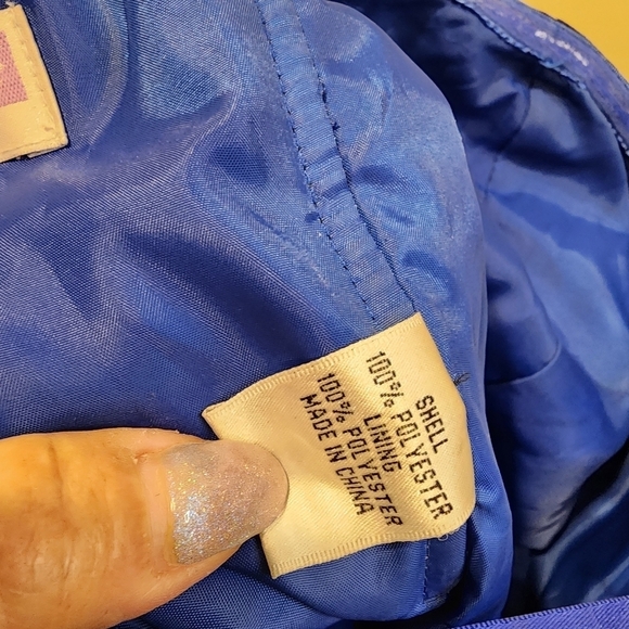 Hailey Logan Adrianna Papell navy blue sparkle long evening dress strapless 9/10 - Picture 14 of 16